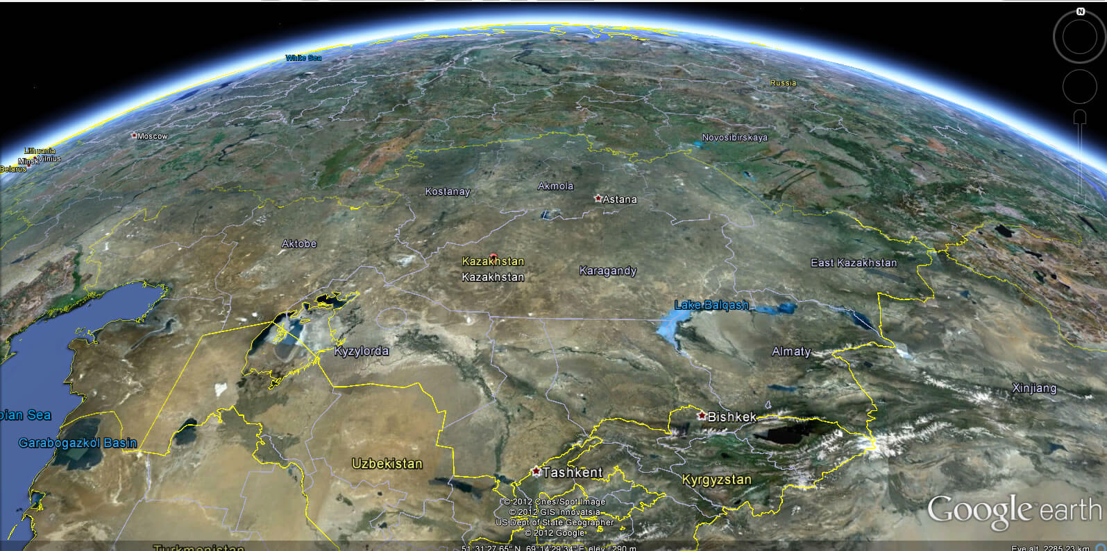 Kazakhstan Earth Map